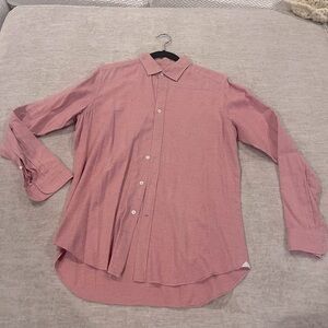 Lawrence Covell 100% Cotton Salmon Colored Button Down Dress Shirt